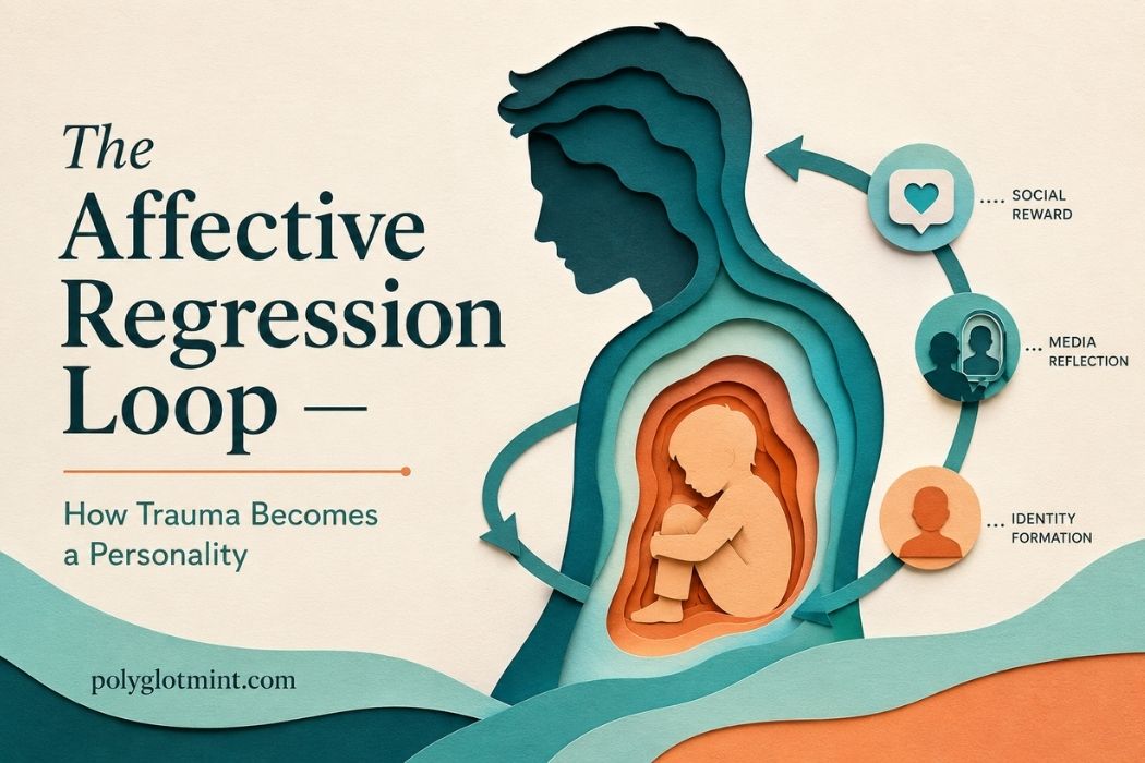 Cover image for The Affective Regression Loop — How Trauma Becomes a Personality, in PolyglotMint colors.